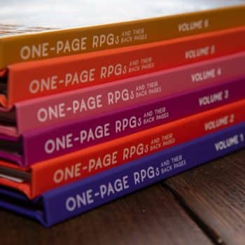 One-page games volumes 1 to 6 spines