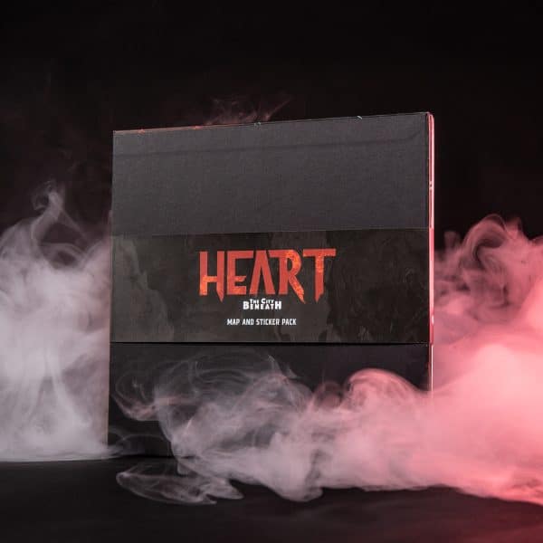 Heart map and sticker pack external view with smoke and red lighting © SHAW STUDIO