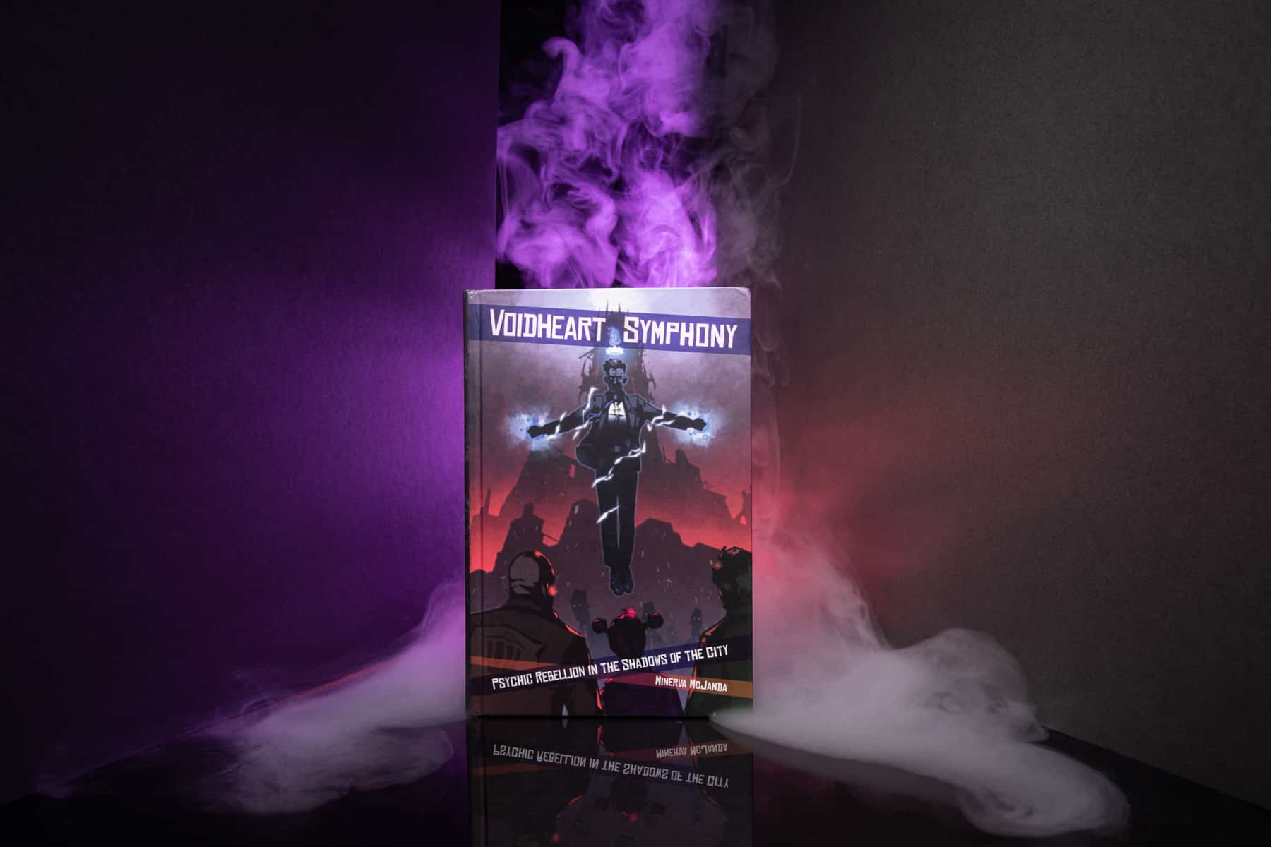 Voidheart Symphony cover with smoke and purple lighting © SHAW STUDIO