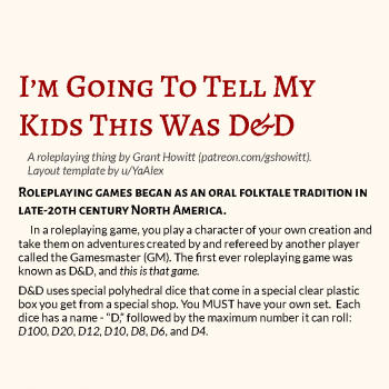 I'm Going to Tell My Kids This Was D&D