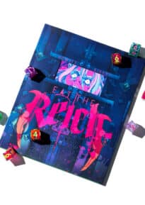 Eat The Reich, cover showing, and eight Dispel dice