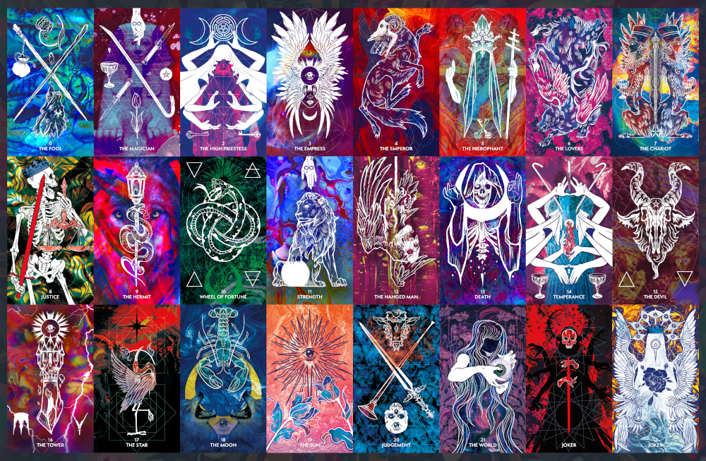 Royal Blood tarot: the Major Arcana and Jokers